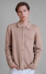 Men's Neutral Knitted Button Through Shirts