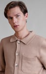 Men's Neutral Knitted Button Through Shirts