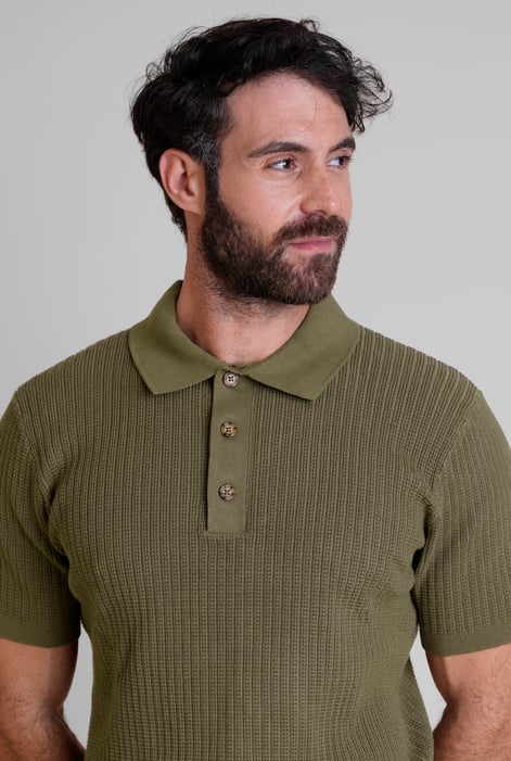 Men’s Olive Cotton Knitted  Polo Shirts