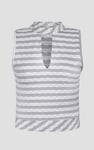 High Neck V-Cut Crop Top