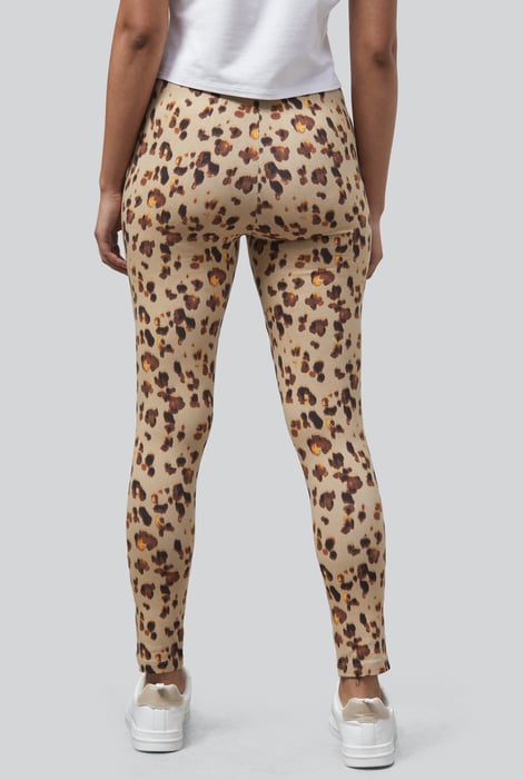 Brown Leopard Print Regular length Leggings