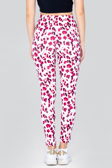 Pink Leopard Print Regular length Leggings