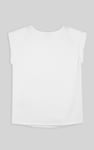 Shoulder Padded Cap-Sleeve Roll-Up T-Shirt