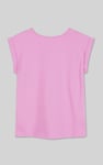 Shoulder Padded Cap-Sleeve Roll-Up T-Shirt