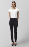 Shoulder Padded Cap-Sleeve Roll-Up T-Shirt