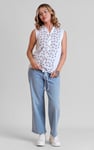 Sleeveless Printed Tie Hem Tops