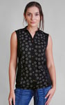 Sleeveless Printed Tie Hem Tops