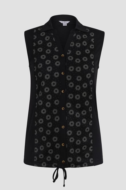 Sleeveless Printed Tie Hem Tops