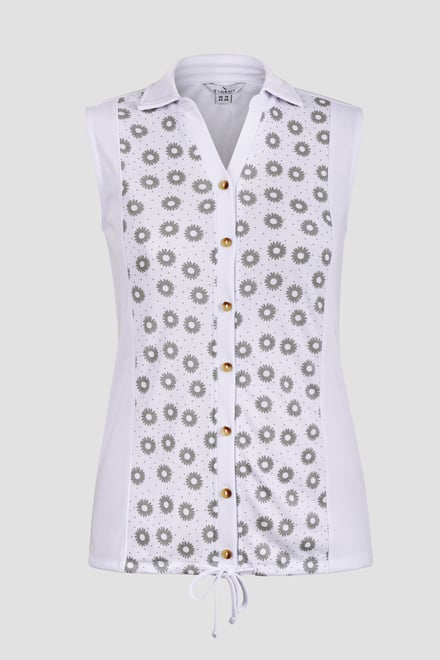 Sleeveless Printed Tie Hem Tops