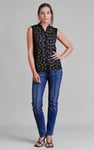 Sleeveless Printed Tie Hem Tops