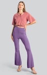 Women's Supper Stretch Zip Details Flare Leggings