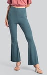 Women's Supper Stretch Zip Details Flare Leggings