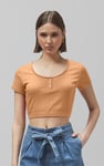 Snap Button Details Crop Tank Top