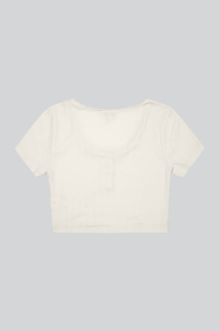 Snap Button Details Crop Tank Top