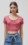 Snap Button Details Crop Tank Top