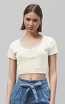Snap Button Details Crop Tank Top