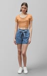 Snap Button Details Crop Tank Top