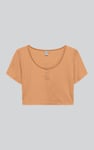 Snap Button Details Crop Tank Top