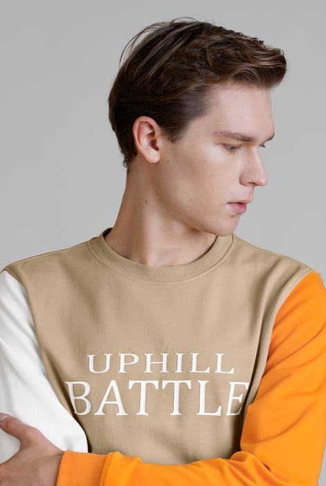 Men’s Cream Colour Block Sweatshirt
