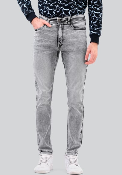 Men's Grey Slim Fit Motionflex Jeans | Enorsia
