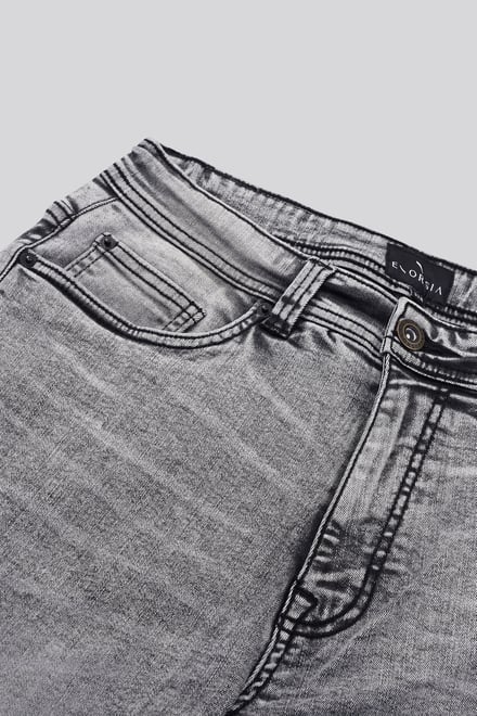 Men's Grey Slim Fit Motionflex Jeans | Enorsia