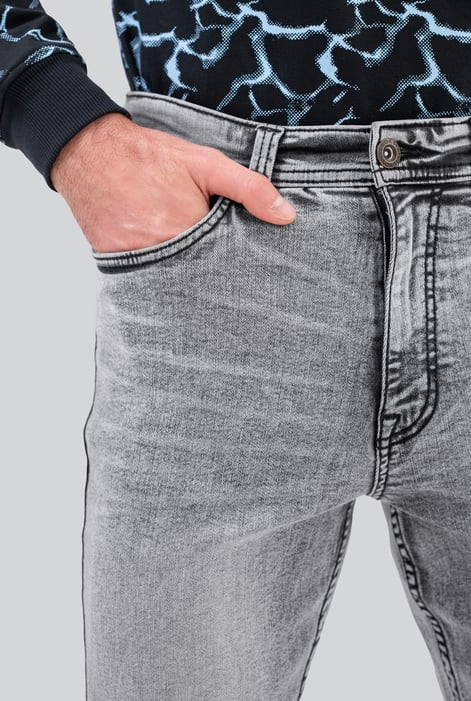Men's Light Gray Slim Fit Motionflex Jeans | Enorsia