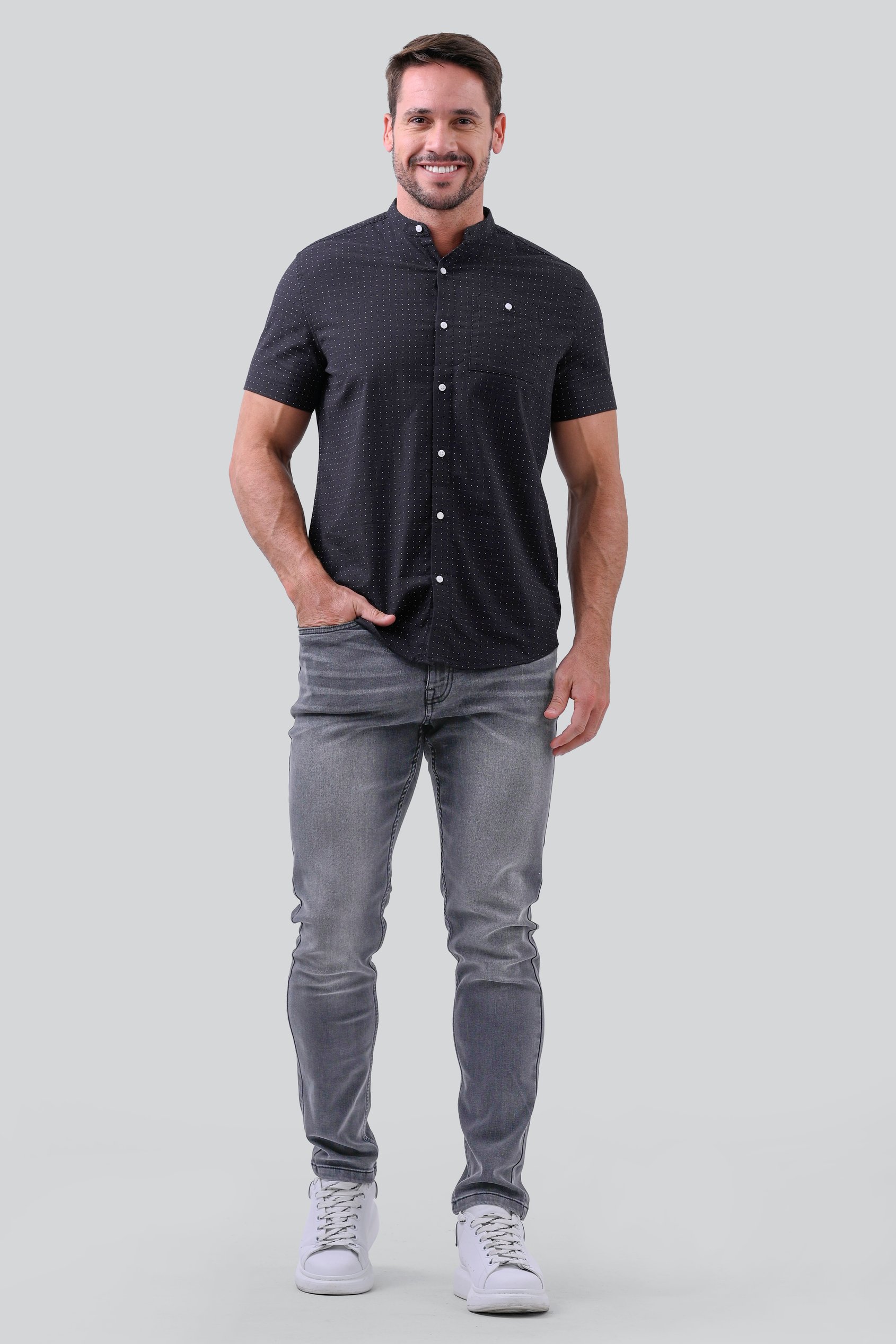 Men's Grey Slim Fit Motionflex Jeans | Enorsia