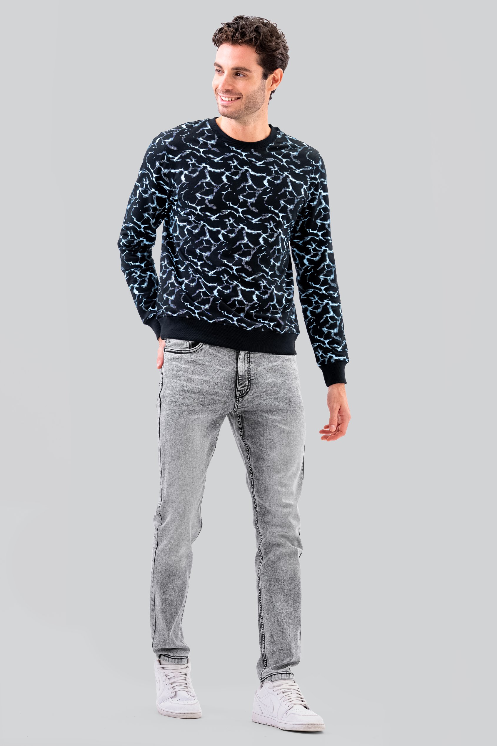 Men's Grey Slim Fit Motionflex Jeans | Enorsia
