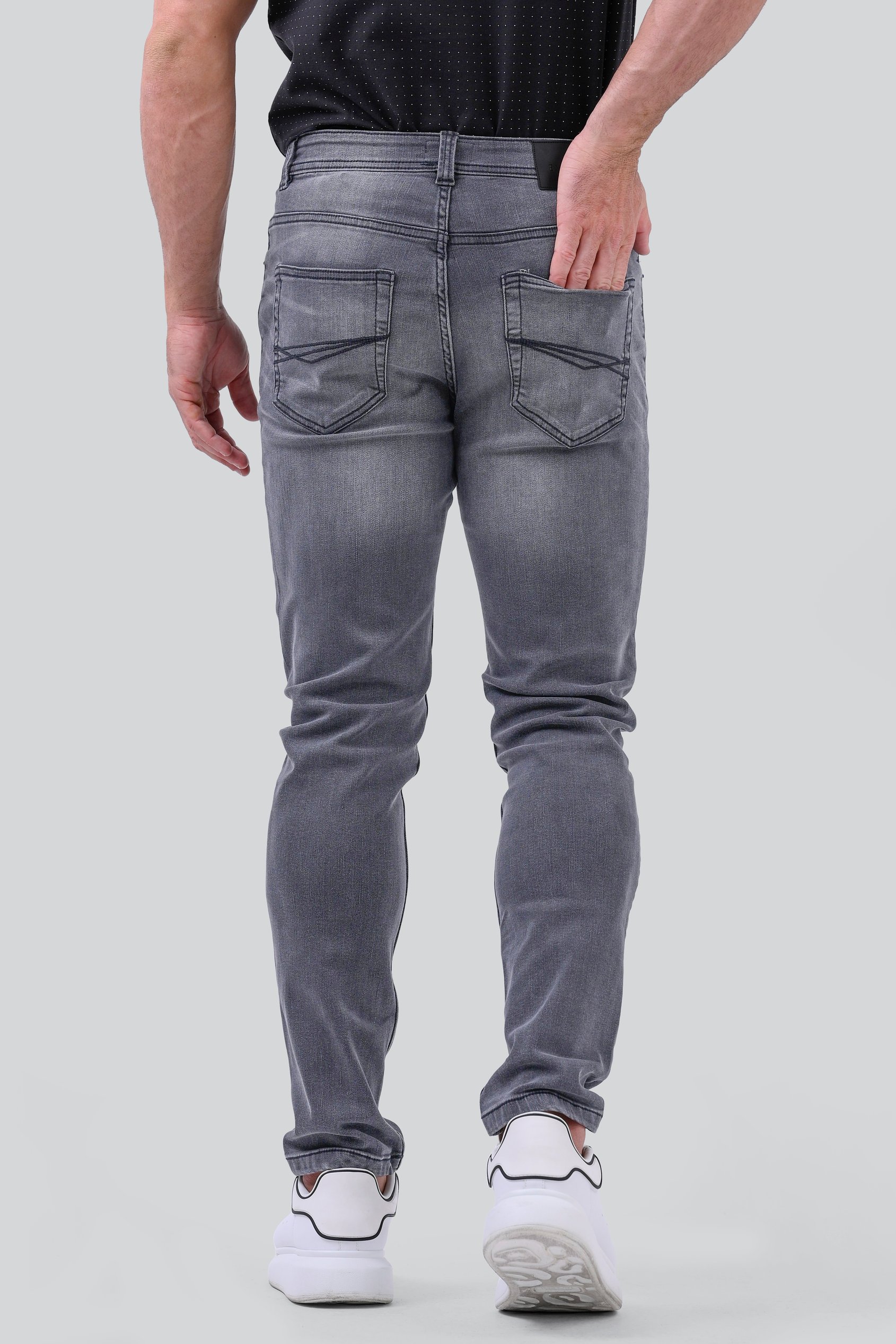 Men's Grey Slim Fit Motionflex Jeans | Enorsia
