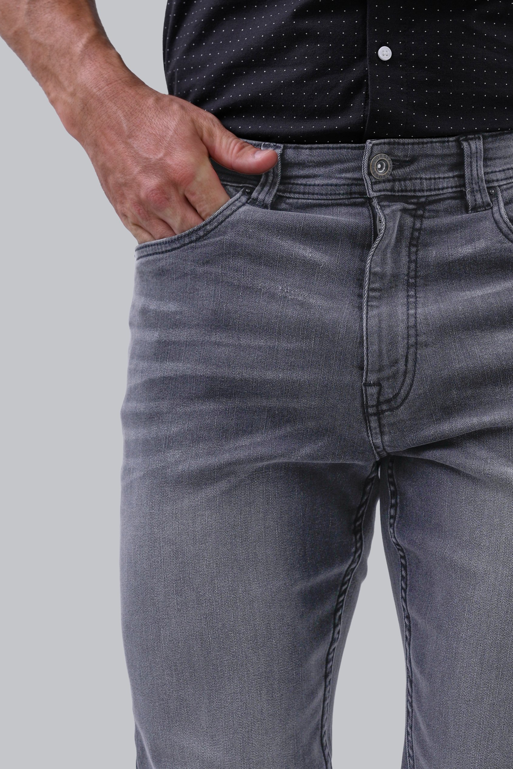 Men's Grey Slim Fit Motionflex Jeans | Enorsia