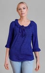 Women's Polka Dot  Prints  Frill Neck Jersey Blouse