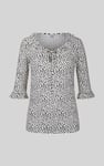 Women's Polka Dot  Prints  Frill Neck Jersey Blouse