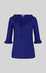 Women's Polka Dot  Prints  Frill Neck Jersey Blouse