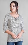 Women's Polka Dot  Prints  Frill Neck Jersey Blouse