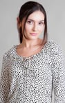 Women's Polka Dot  Prints  Frill Neck Jersey Blouse
