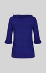 Women's Polka Dot  Prints  Frill Neck Jersey Blouse