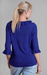 Women's Polka Dot  Prints  Frill Neck Jersey Blouse