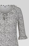 Women's Polka Dot  Prints  Frill Neck Jersey Blouse