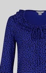 Women's Polka Dot  Prints  Frill Neck Jersey Blouse