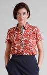 Leaf Printed Semi Crop Shirts