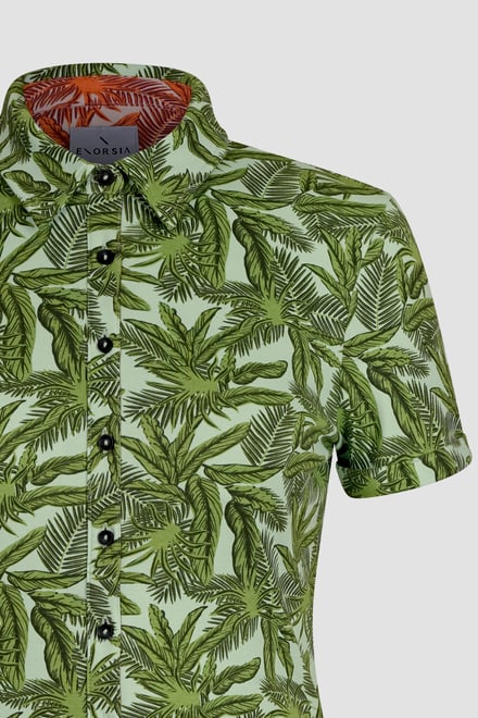 Leaf Printed Semi Crop Shirts