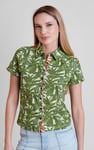 Leaf Printed Semi Crop Shirts