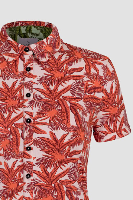 Leaf Printed Semi Crop Shirts