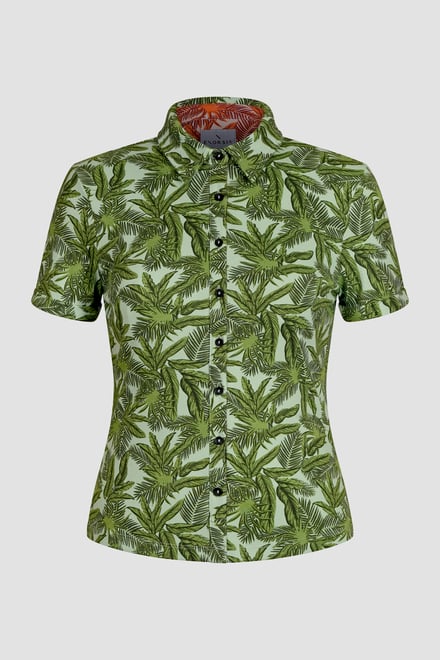 Leaf Printed Semi Crop Shirts
