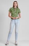 Leaf Printed Semi Crop Shirts