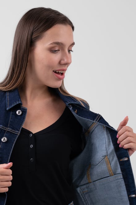 Womens Sleeveless Button Up Denim Jacket