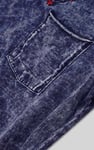 Indigo Washed Embroidered V-Neck T-shirt