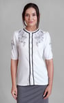 Lace Trimmed Puff Sleeve Tops