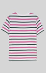 Womens Button Details Stripe T-Shirt