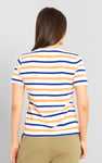 Womens Button Details Stripe T-Shirt